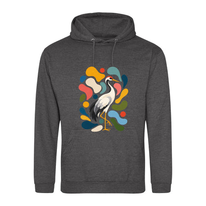 Stillness and Grace Adult Hoodie - Freeform Fauna Charcoal colour variant image