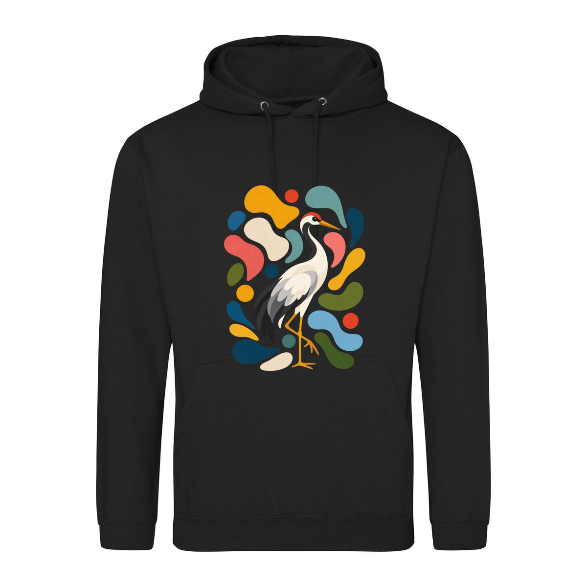 Stillness and Grace Adult Hoodie - Freeform Fauna Deep Black colour variant image