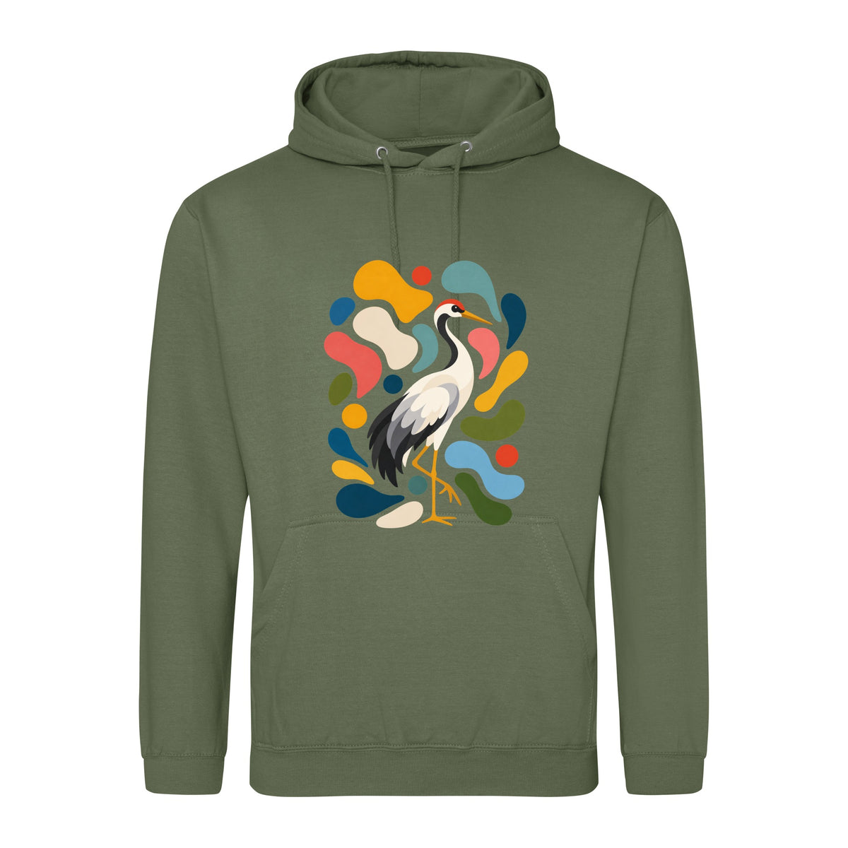 Stillness and Grace Adult Hoodie - Freeform Fauna Earthy Green colour variant image