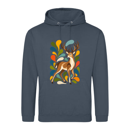 Woodland Majesty Adult Hoodie - Freeform Fauna Airforce Blue colour variant image