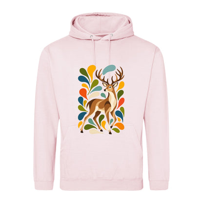 Woodland Majesty Adult Hoodie - Freeform Fauna Baby Pink colour variant image