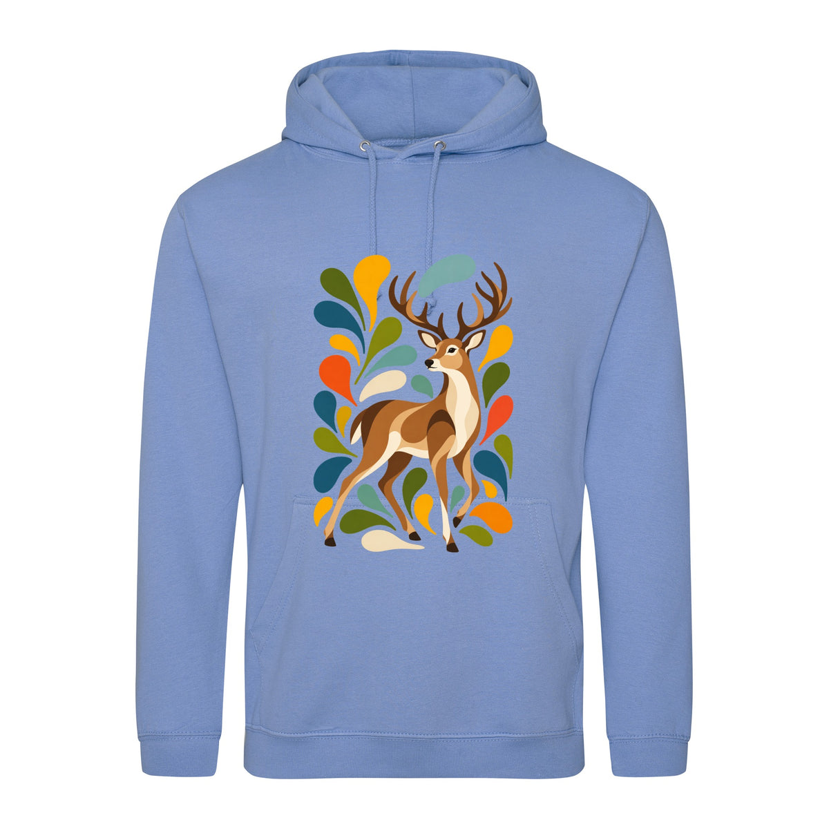 Woodland Majesty Adult Hoodie - Freeform Fauna Cornflower Blue colour variant image