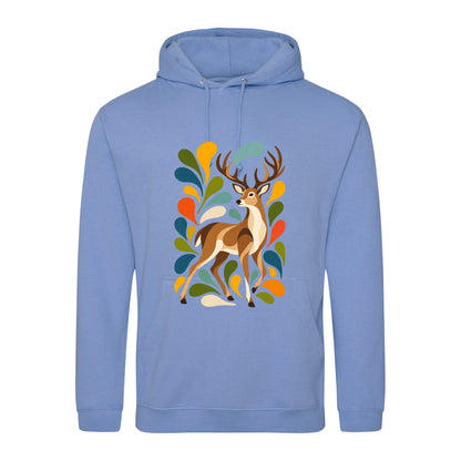 Woodland Majesty Adult Hoodie - Freeform Fauna Cornflower Blue colour variant image