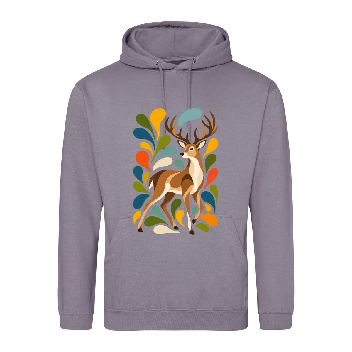 Woodland Majesty Adult Hoodie - Freeform Fauna Dusty Lilac colour variant image