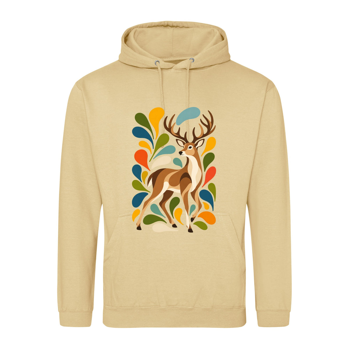 Woodland Majesty Adult Hoodie - Freeform Fauna Desert Sand colour variant image