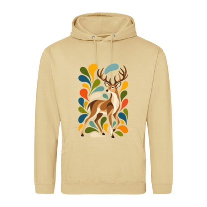 Woodland Majesty Adult Hoodie - Freeform Fauna Desert Sand colour variant image