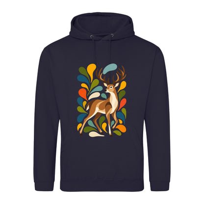 Woodland Majesty Adult Hoodie - Freeform Fauna French Navy colour variant image