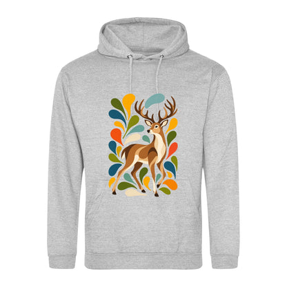 Woodland Majesty Adult Hoodie - Freeform Fauna Heather Grey colour variant image