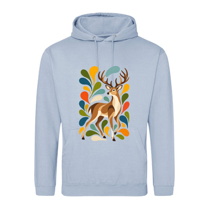 Woodland Majesty Adult Hoodie - Freeform Fauna Sky Blue colour variant image