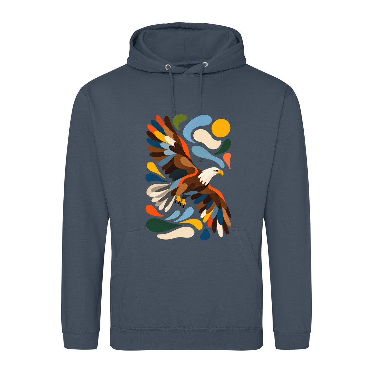 Skybound Spirit Adult Hoodie - Freeform Fauna Airforce Blue colour variant image