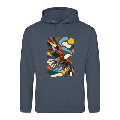 Skybound Spirit Adult Hoodie - Freeform Fauna Airforce Blue colour variant image