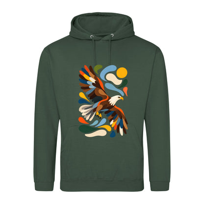 Skybound Spirit Adult Hoodie - Freeform Fauna Bottle Green colour variant image