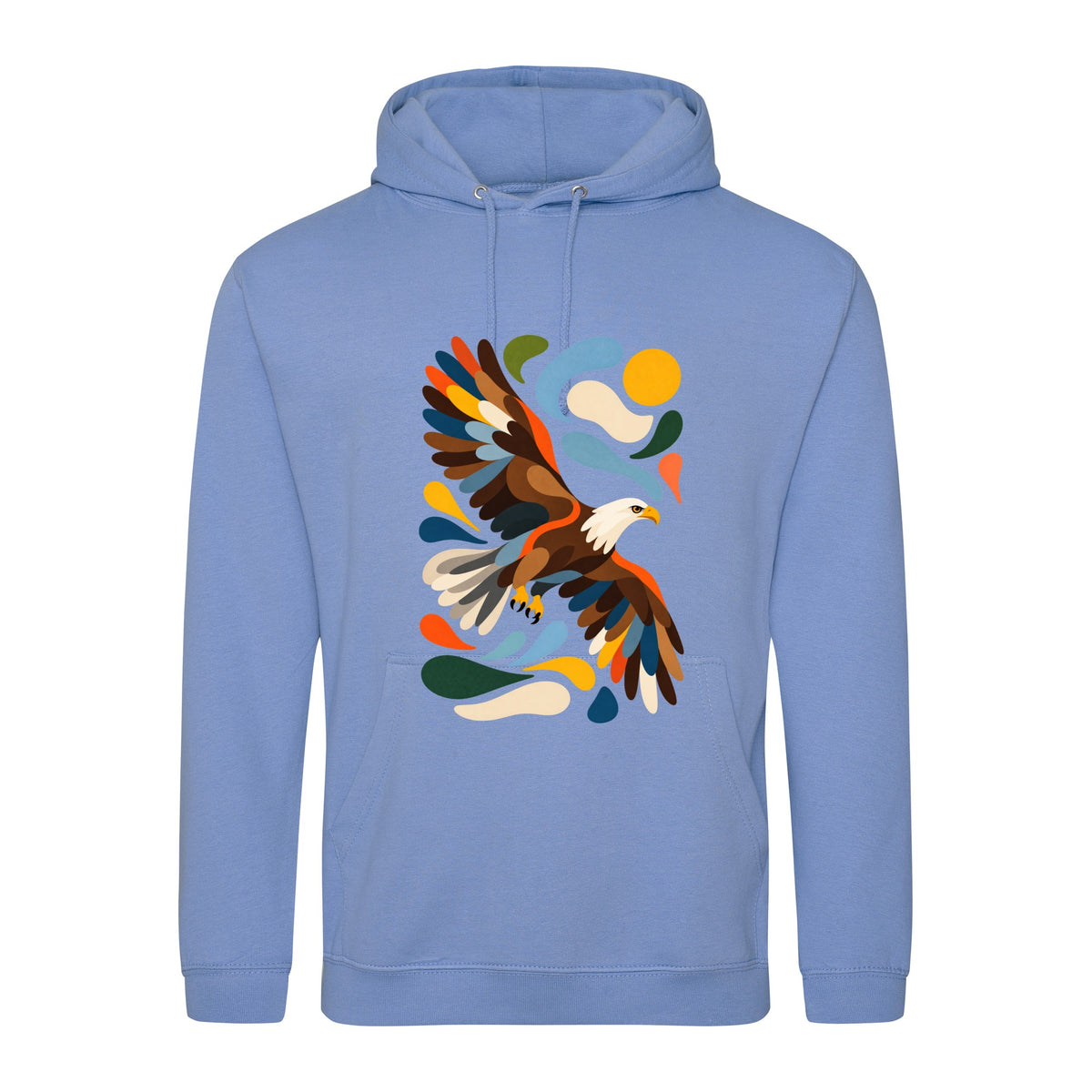 Skybound Spirit Adult Hoodie - Freeform Fauna Cornflower Blue colour variant image