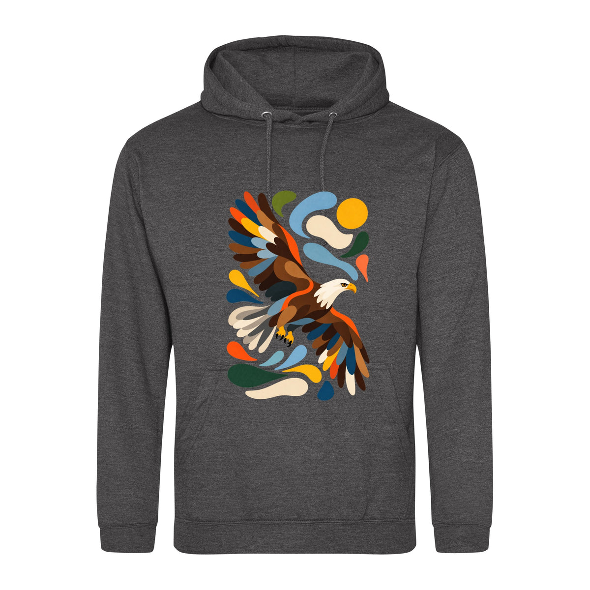 Skybound Spirit Adult Hoodie - Freeform Fauna Charcoal colour variant image