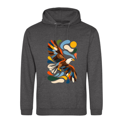 Skybound Spirit Adult Hoodie - Freeform Fauna Charcoal colour variant image