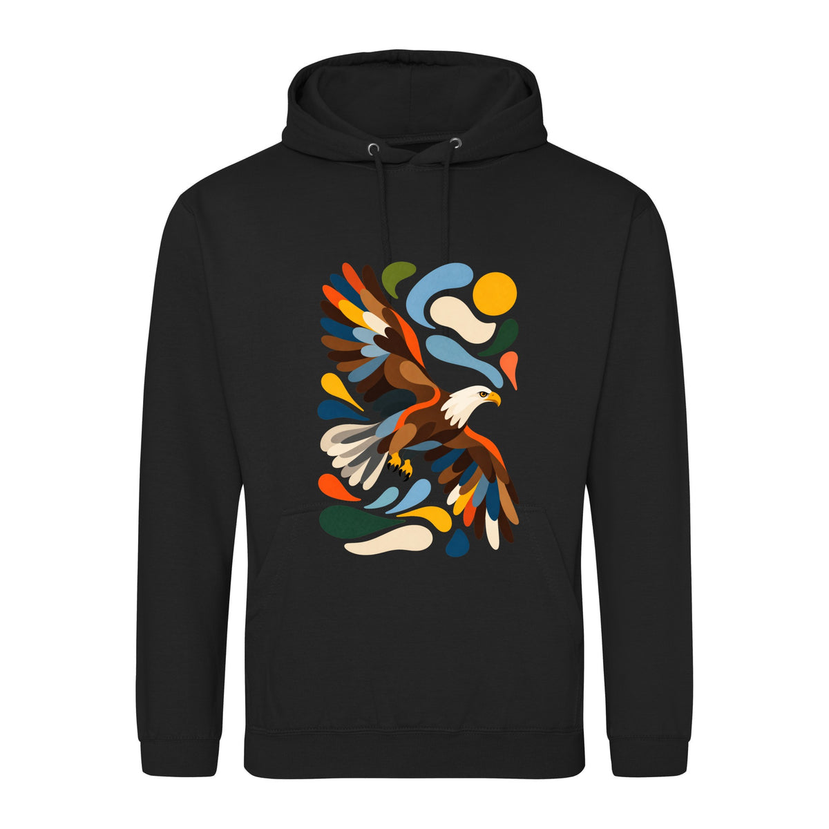 Skybound Spirit Adult Hoodie - Freeform Fauna Deep Black colour variant image