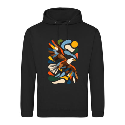Skybound Spirit Adult Hoodie - Freeform Fauna Deep Black colour variant image