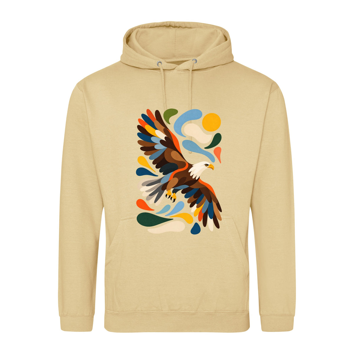 Skybound Spirit Adult Hoodie - Freeform Fauna Desert Sand colour variant image