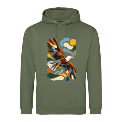 Skybound Spirit Adult Hoodie - Freeform Fauna Earthy Green colour variant image
