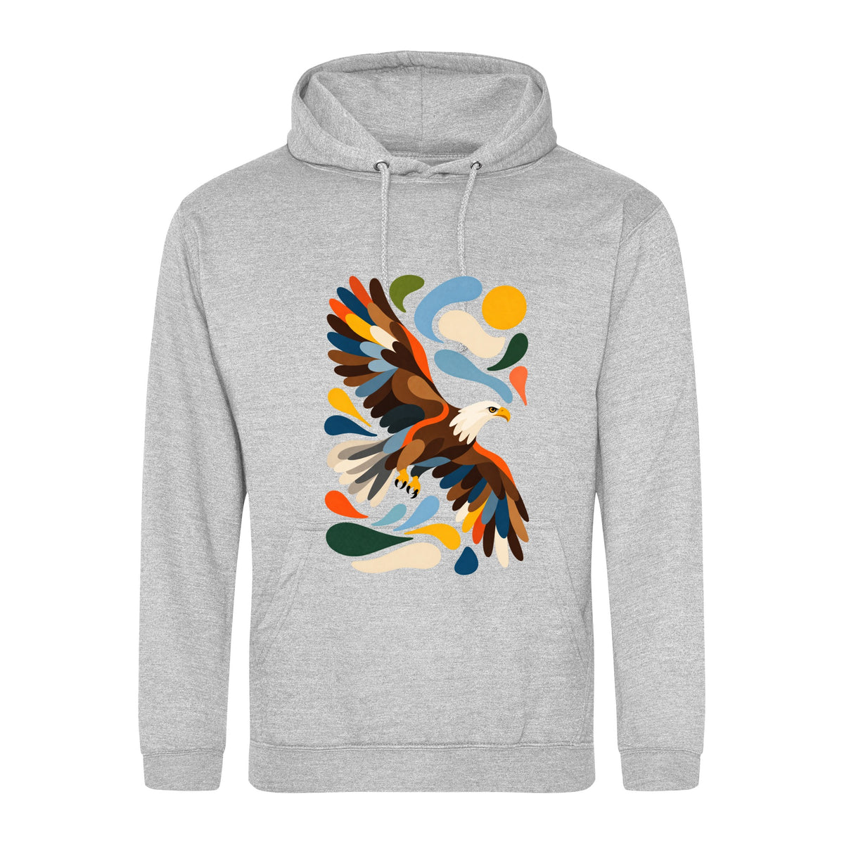 Skybound Spirit Adult Hoodie - Freeform Fauna Heather Grey colour variant image
