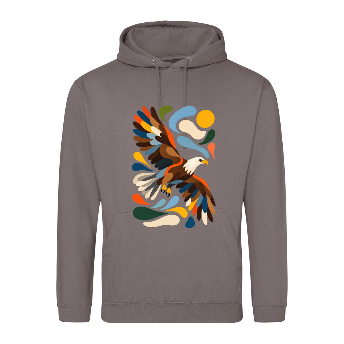 Skybound Spirit Adult Hoodie - Freeform Fauna Mocha Brown colour variant image