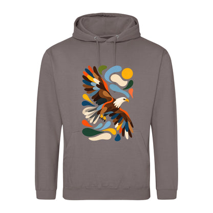 Skybound Spirit Adult Hoodie - Freeform Fauna Mocha Brown colour variant image
