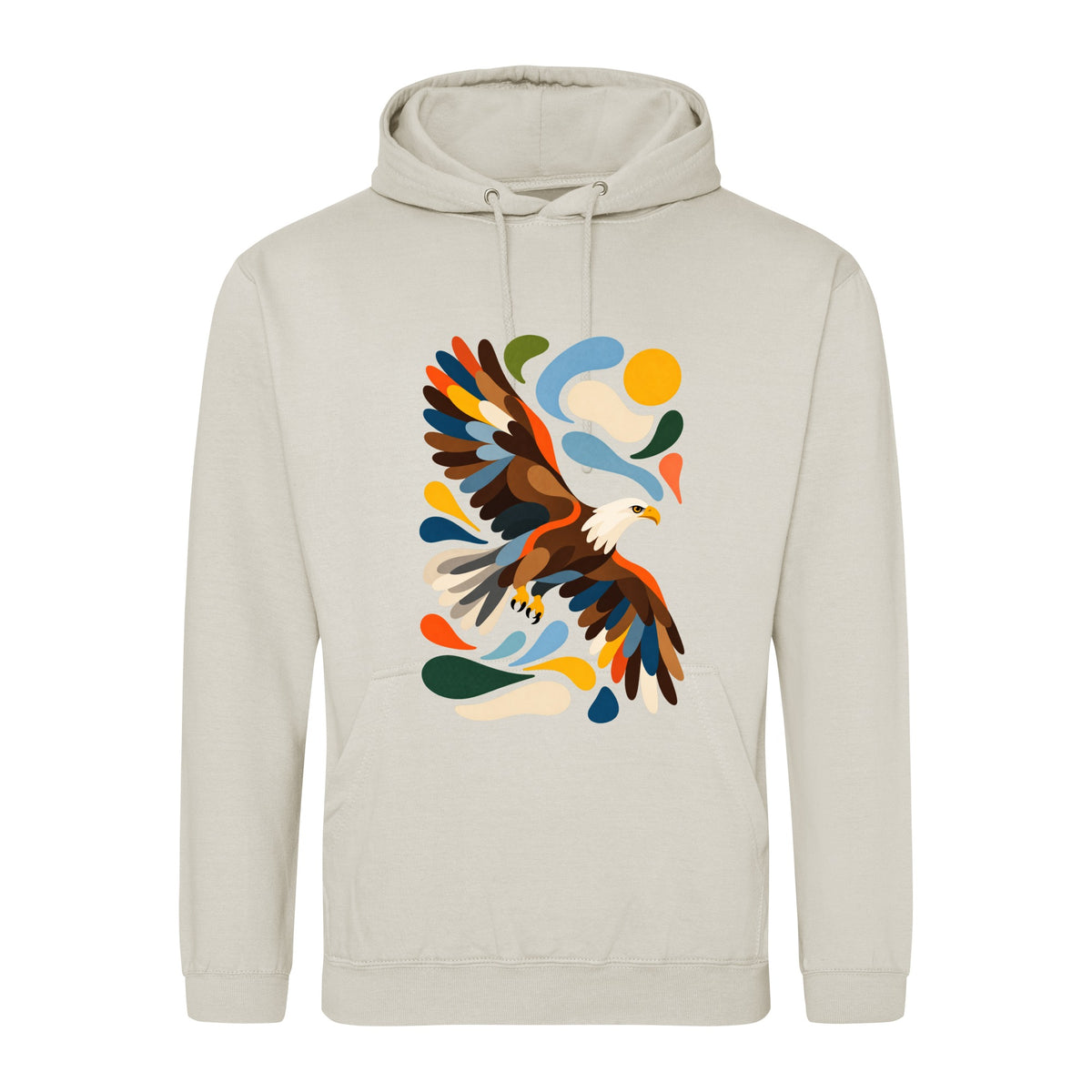 Skybound Spirit Adult Hoodie - Freeform Fauna Natural Stone colour variant image