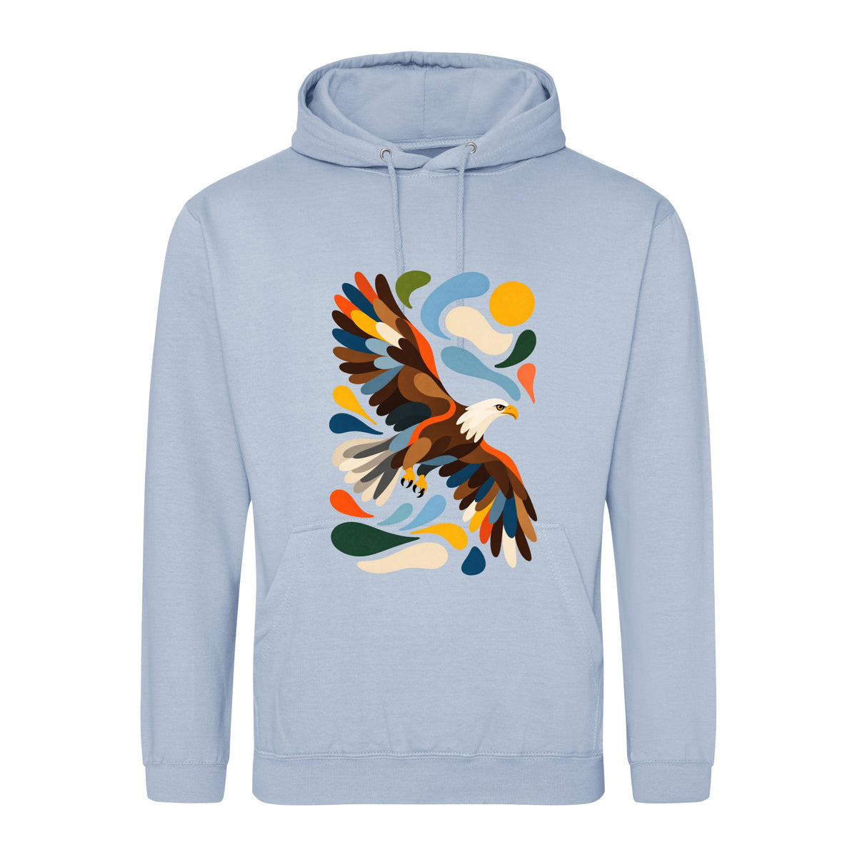 Skybound Spirit Adult Hoodie - Freeform Fauna Sky Blue colour variant image