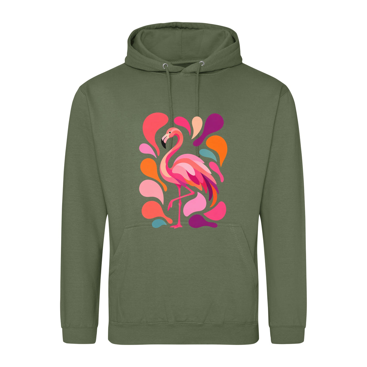 Blush in Motion Adult Hoodie - Freeform Fauna Earthy Green colour variant image