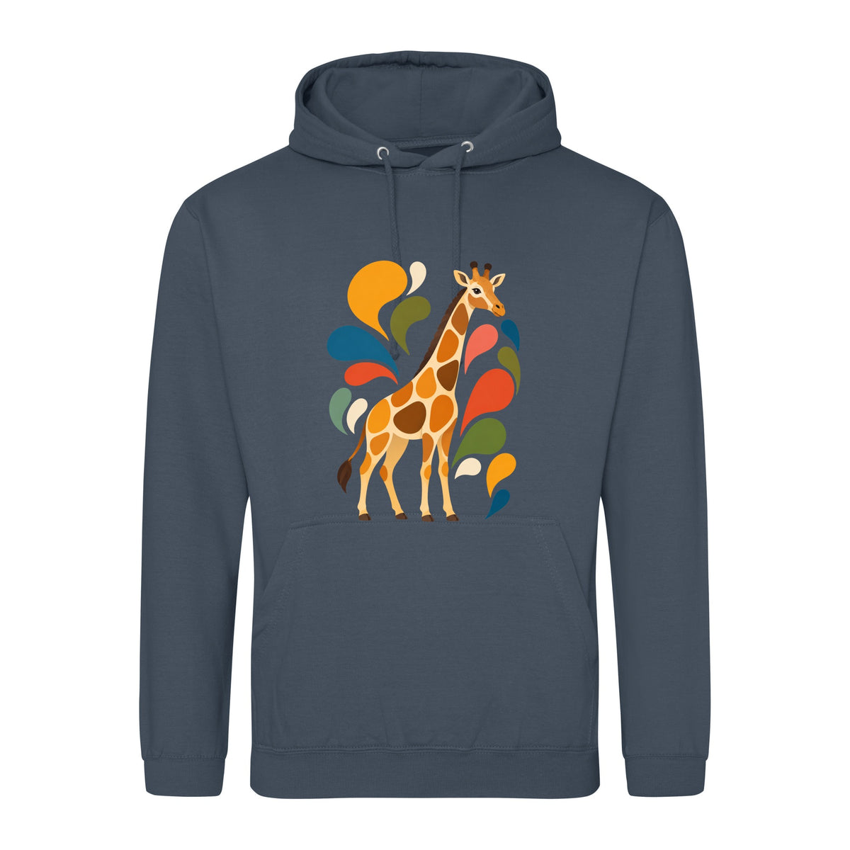 Sunlit Safari Adult Hoodie - Freeform Fauna Airforce Blue colour variant image