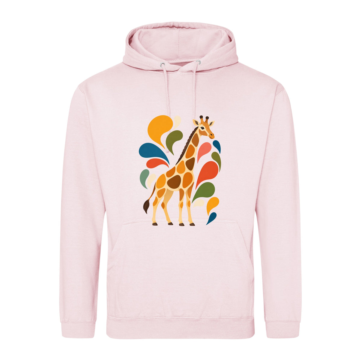 Sunlit Safari Adult Hoodie - Freeform Fauna Baby Pink colour variant image