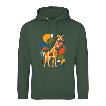 Sunlit Safari Adult Hoodie - Freeform Fauna Bottle Green colour variant image