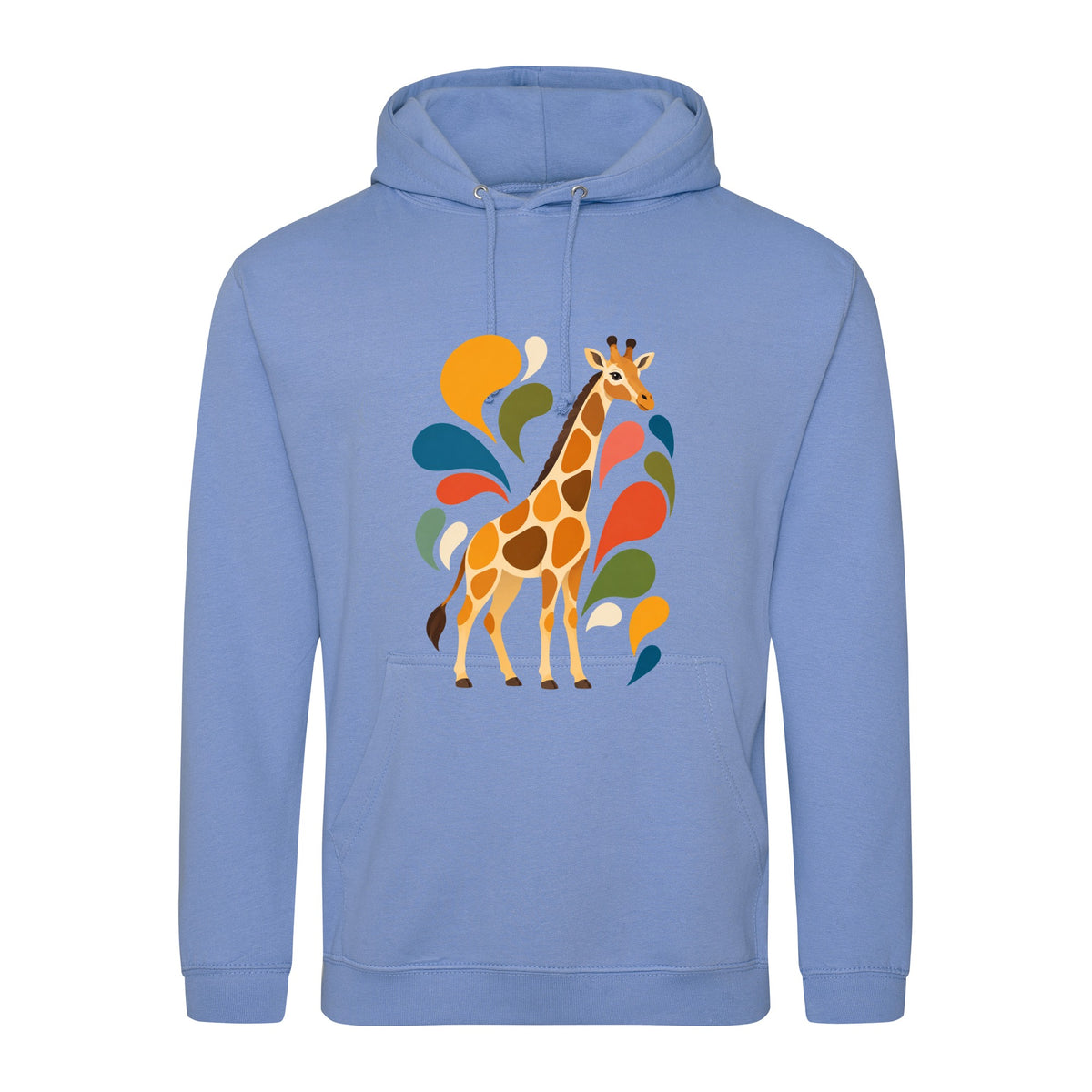 Sunlit Safari Adult Hoodie - Freeform Fauna Cornflower Blue colour variant image