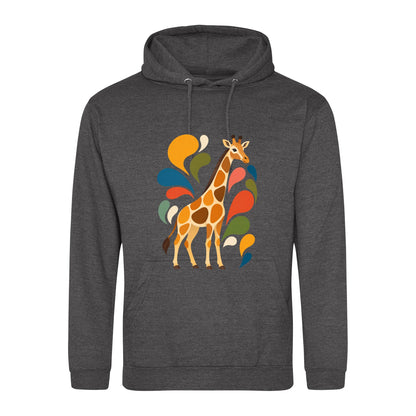 Sunlit Safari Adult Hoodie - Freeform Fauna Charcoal colour variant image