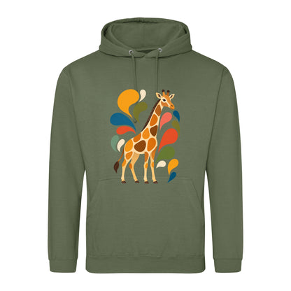 Sunlit Safari Adult Hoodie - Freeform Fauna Earthy Green colour variant image
