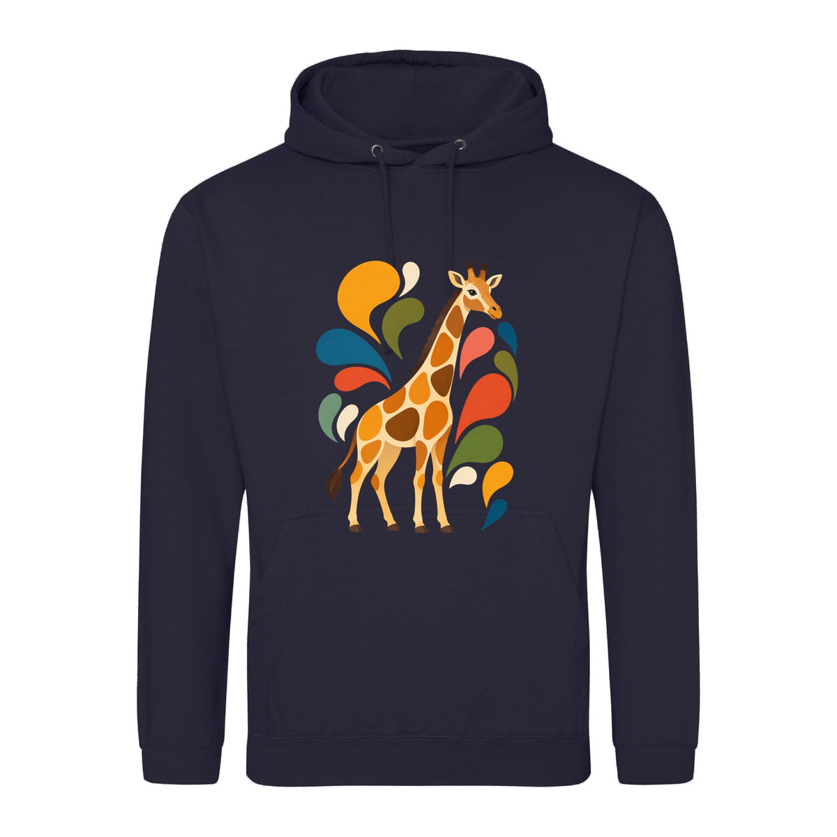 Sunlit Safari Adult Hoodie - Freeform Fauna French Navy colour variant image