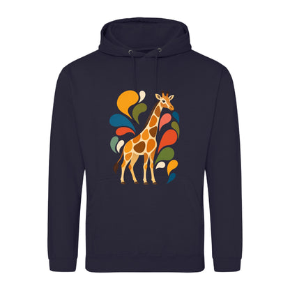 Sunlit Safari Adult Hoodie - Freeform Fauna French Navy colour variant image