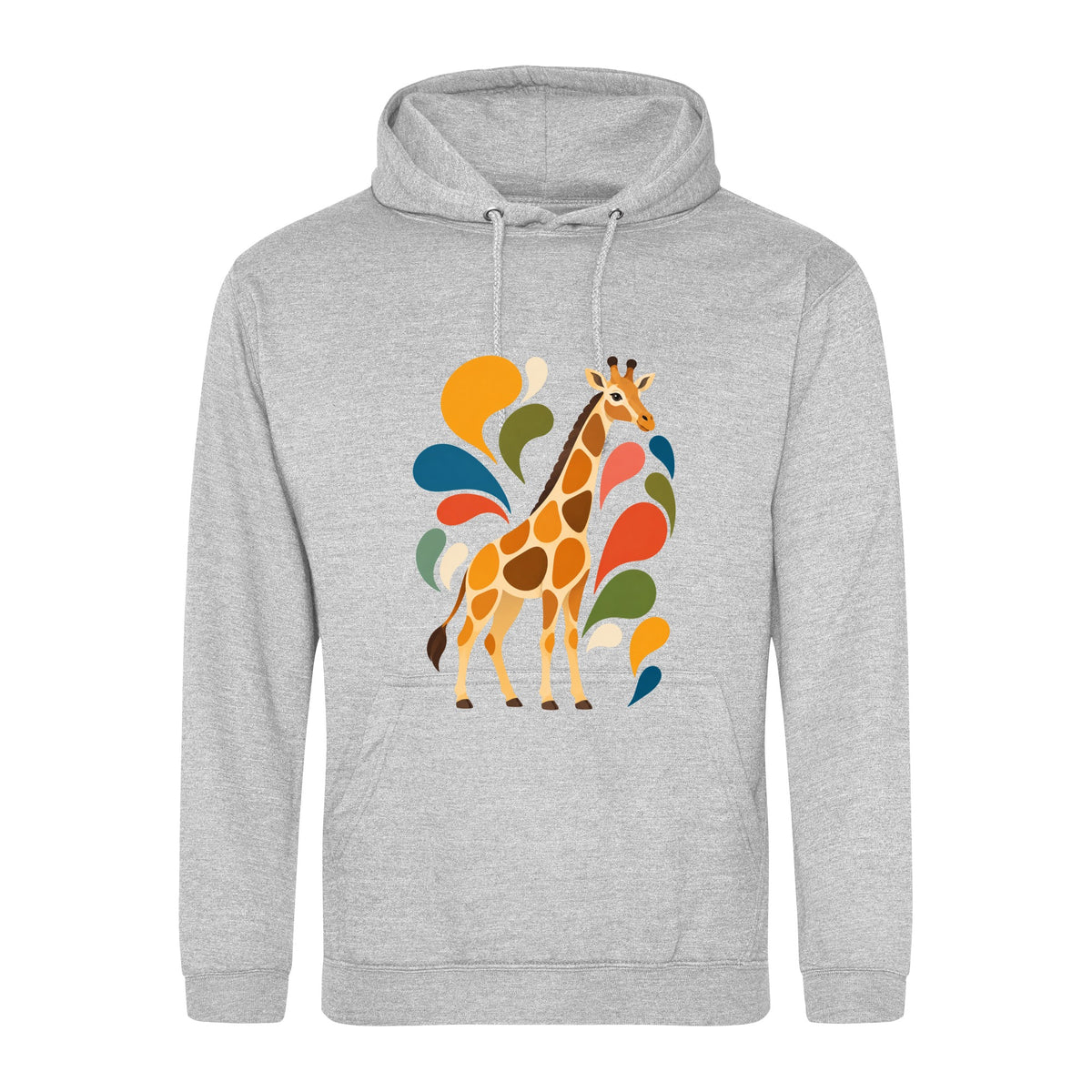Sunlit Safari Adult Hoodie - Freeform Fauna Heather Grey colour variant image