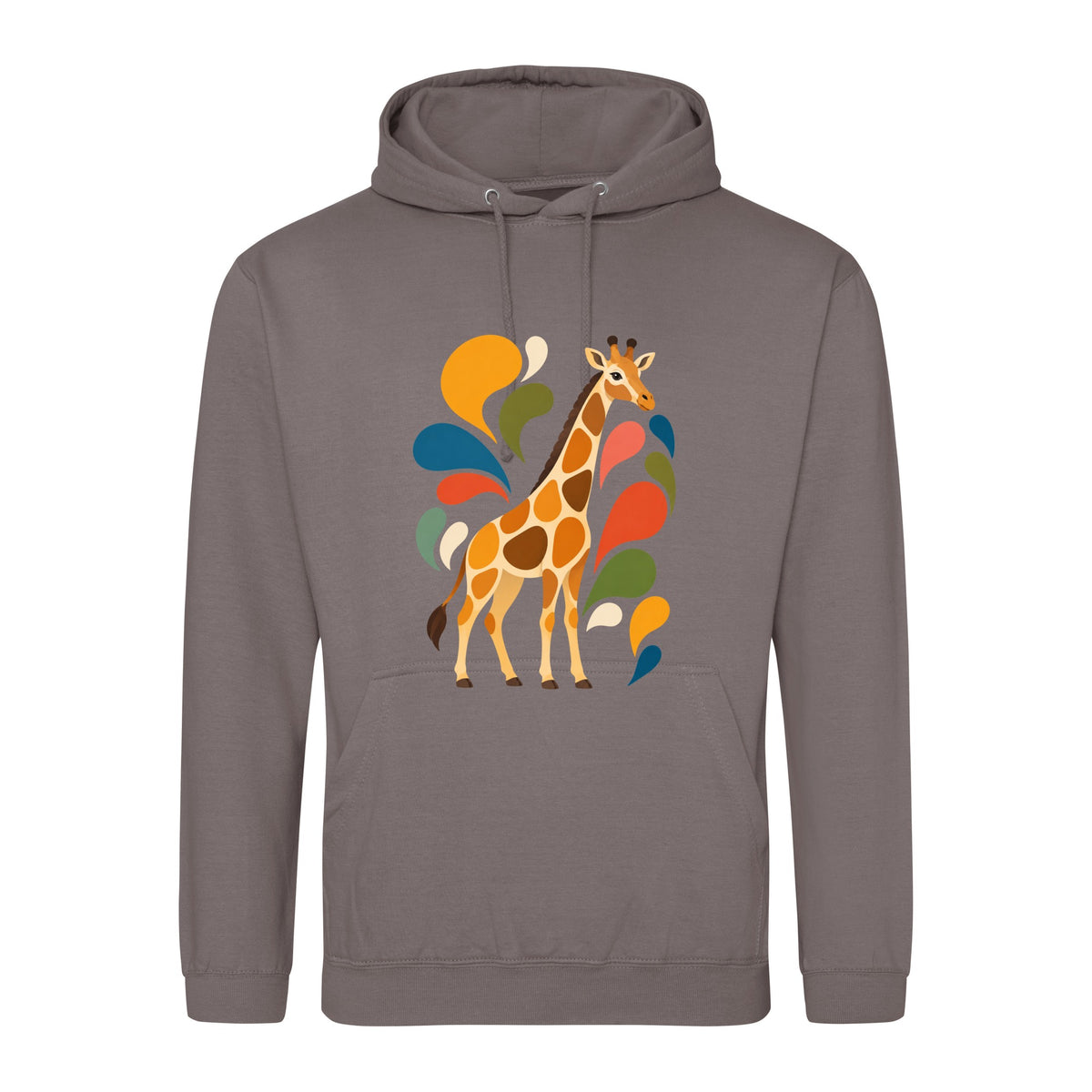 Sunlit Safari Adult Hoodie - Freeform Fauna Mocha Brown colour variant image