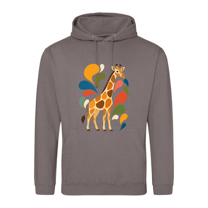 Sunlit Safari Adult Hoodie - Freeform Fauna Mocha Brown colour variant image