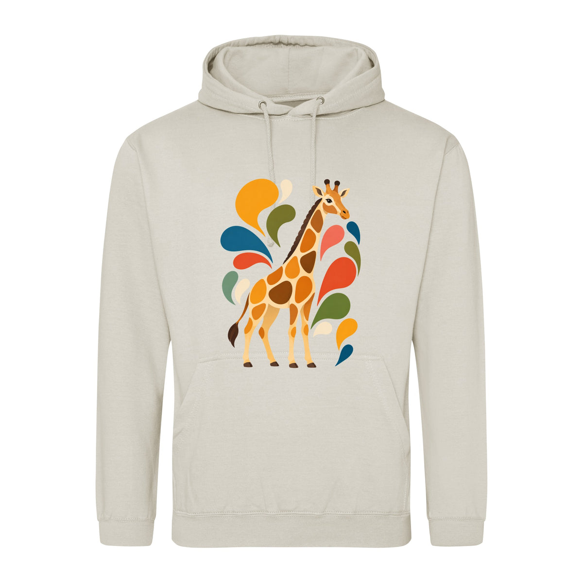 Sunlit Safari Adult Hoodie - Freeform Fauna Natural Stone colour variant image