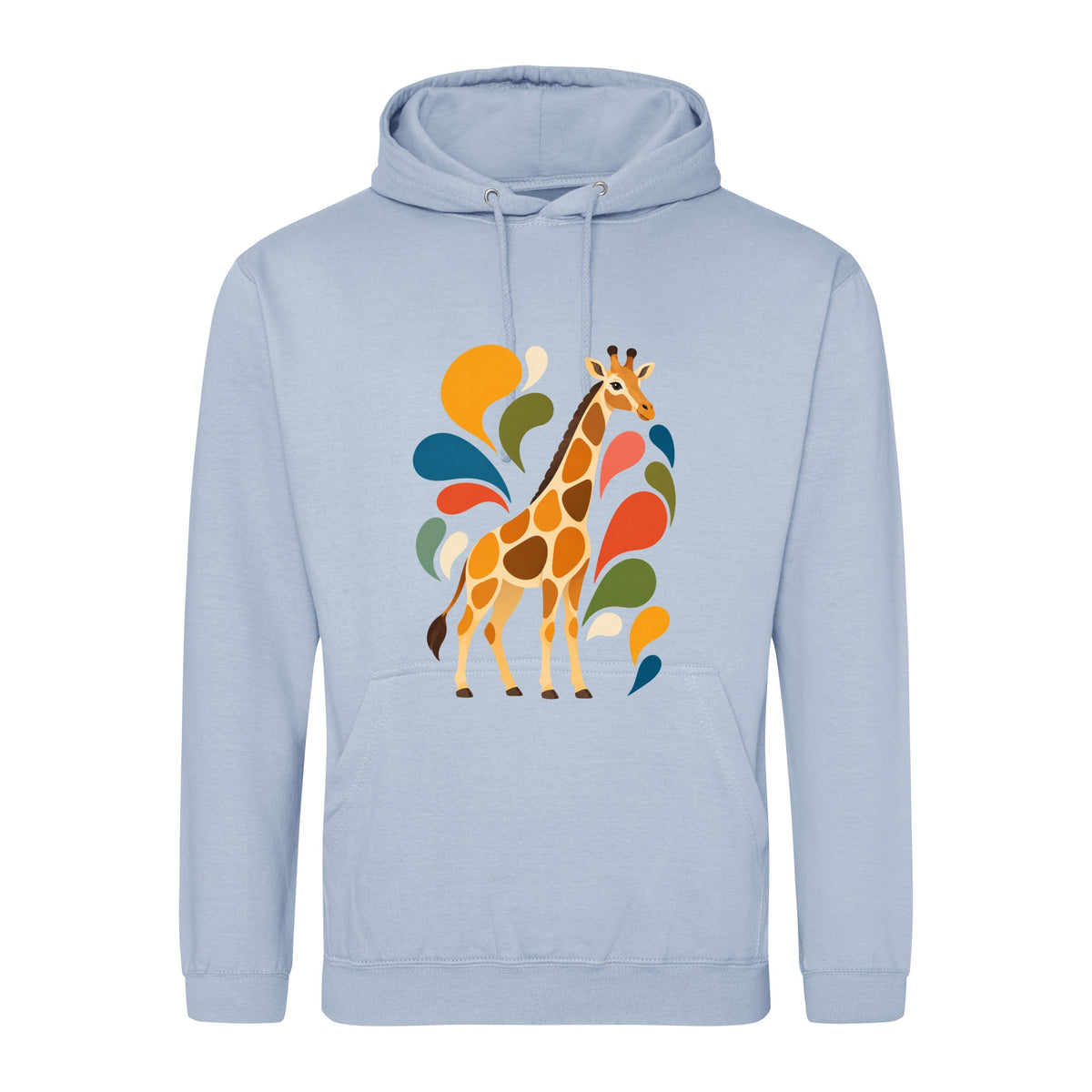 Sunlit Safari Adult Hoodie - Freeform Fauna Sky Blue colour variant image