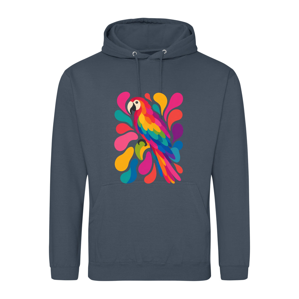 Tropical Burst Adult Hoodie - Freeform Fauna Airforce Blue colour variant image