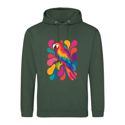 Tropical Burst Adult Hoodie - Freeform Fauna Bottle Green colour variant image