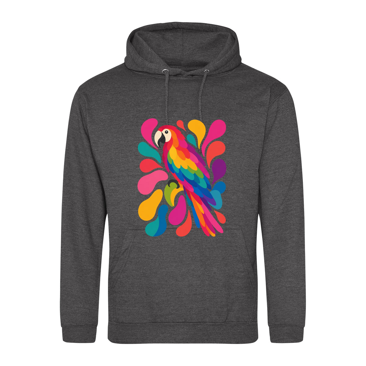 Tropical Burst Adult Hoodie - Freeform Fauna Charcoal colour variant image
