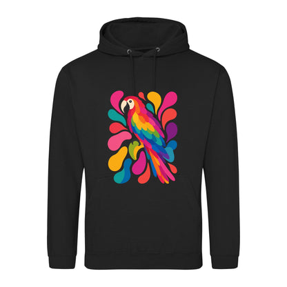 Tropical Burst Adult Hoodie - Freeform Fauna Deep Black colour variant image