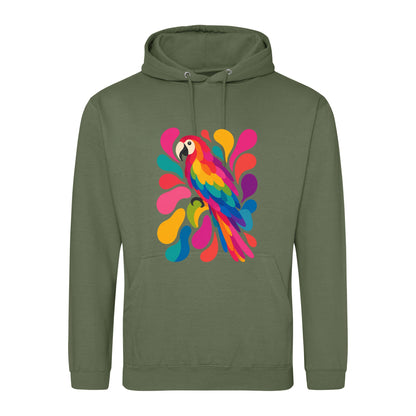 Tropical Burst Adult Hoodie - Freeform Fauna Earthy Green colour variant image