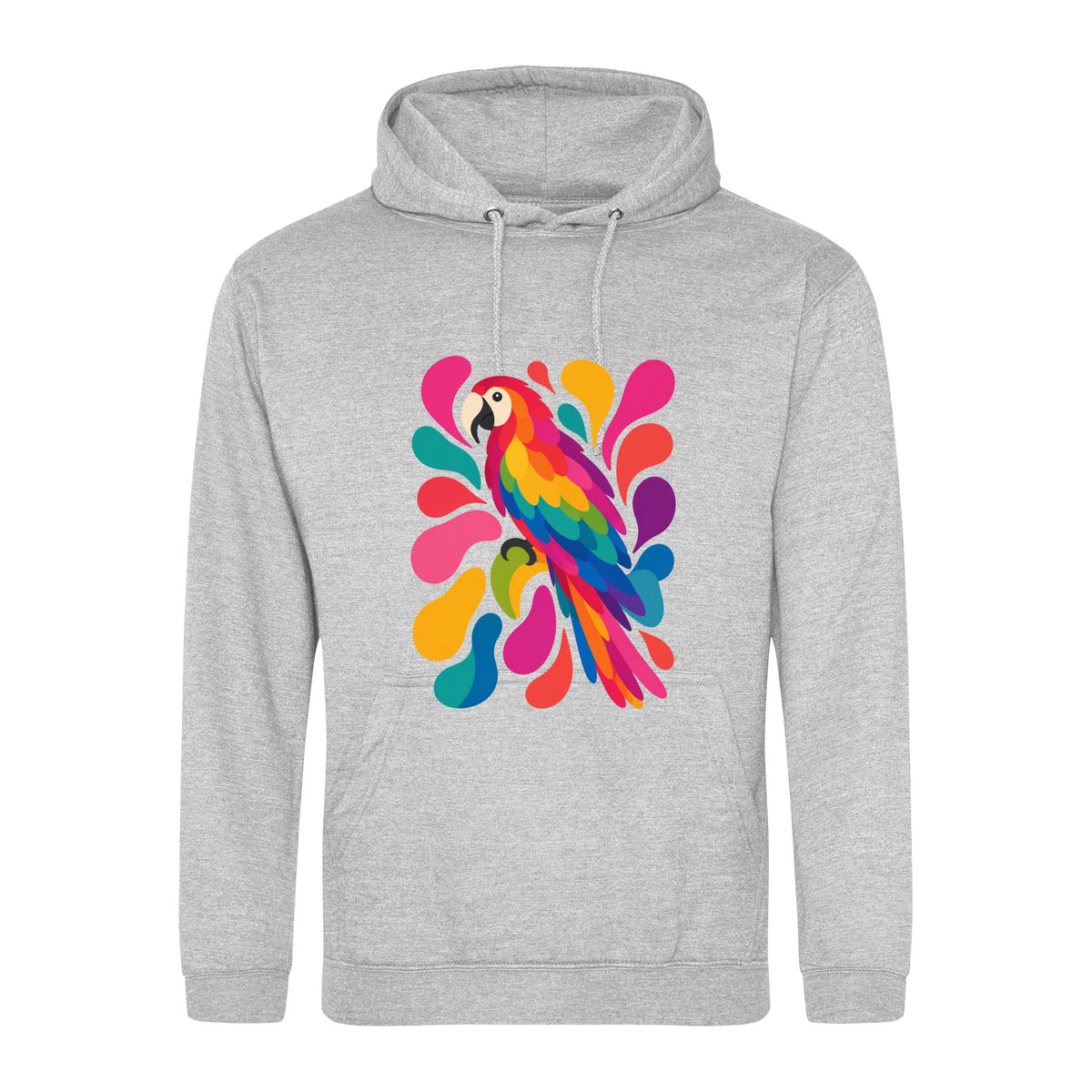 Tropical Burst Adult Hoodie - Freeform Fauna Heather Grey colour variant image