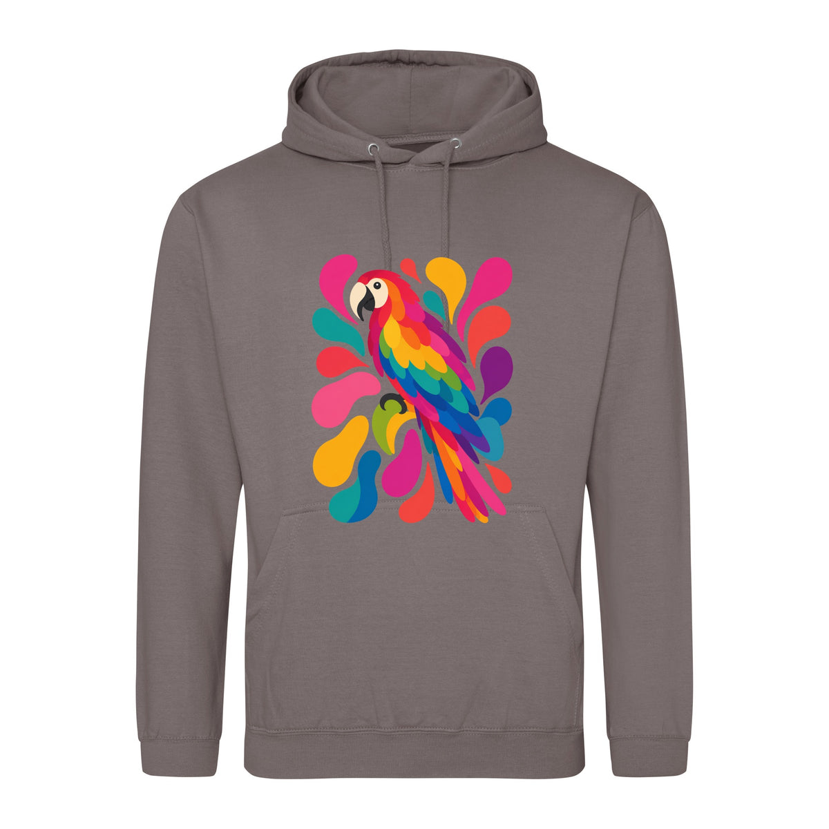 Tropical Burst Adult Hoodie - Freeform Fauna Mocha Brown colour variant image