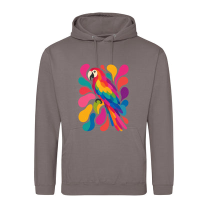 Tropical Burst Adult Hoodie - Freeform Fauna Mocha Brown colour variant image